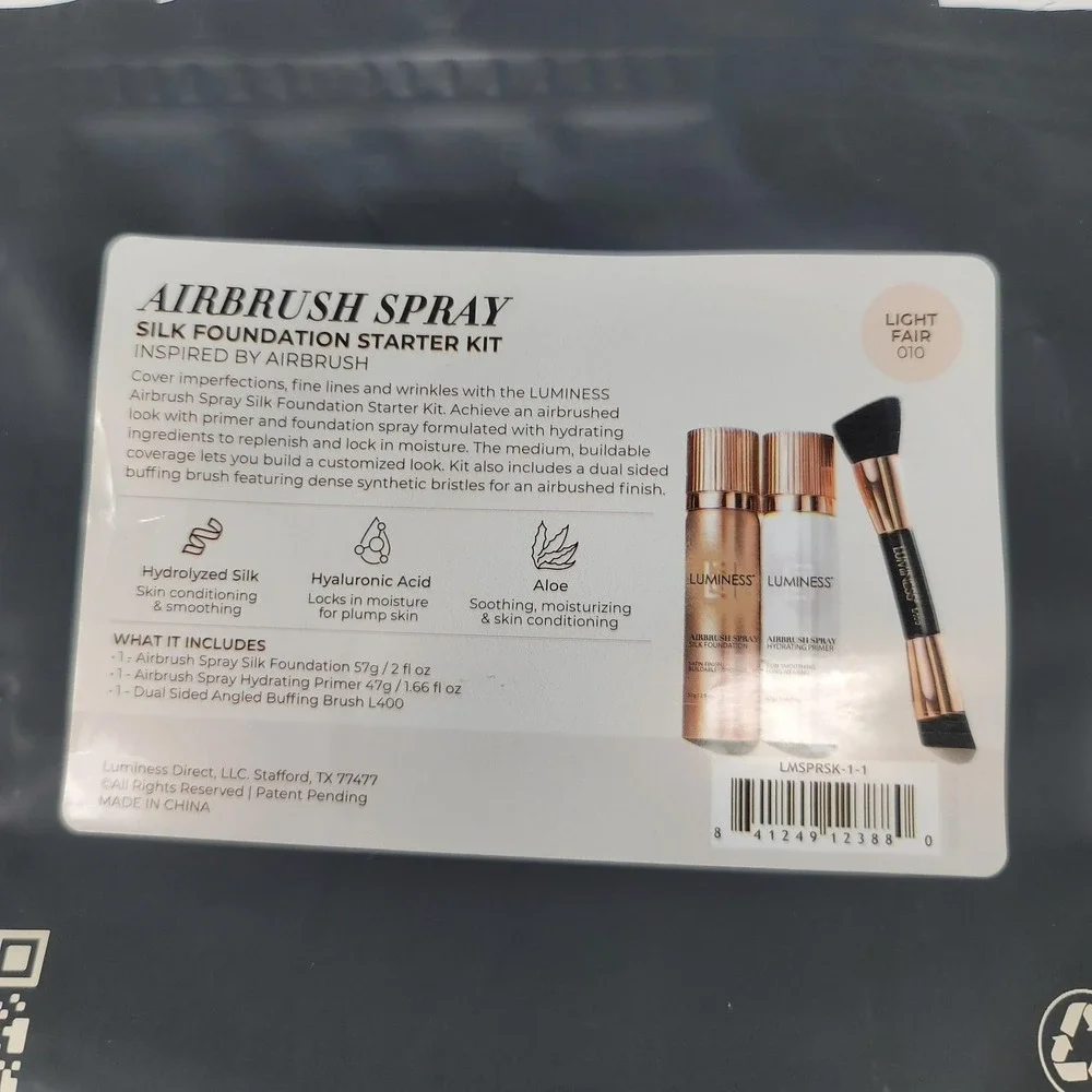 Luminess Airbrush Spray Silk Foundation‎ Primer Brush Starter Kit Light Fair 010